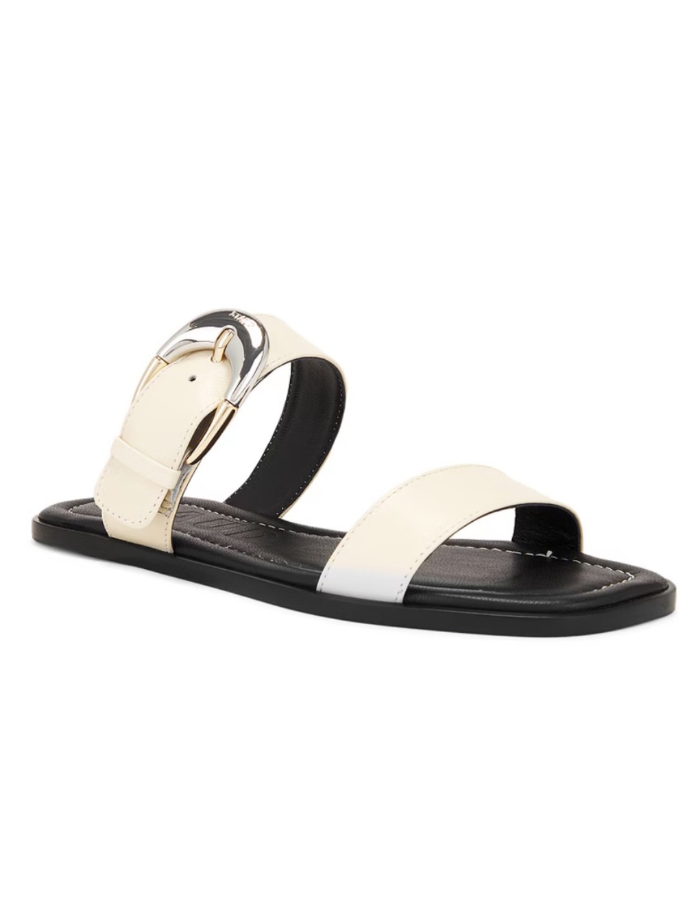STAUD Harlow Flat Sandal in Cream